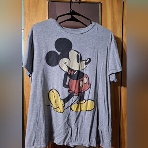 Gray Mickey Mouse Graphic T-Shirt